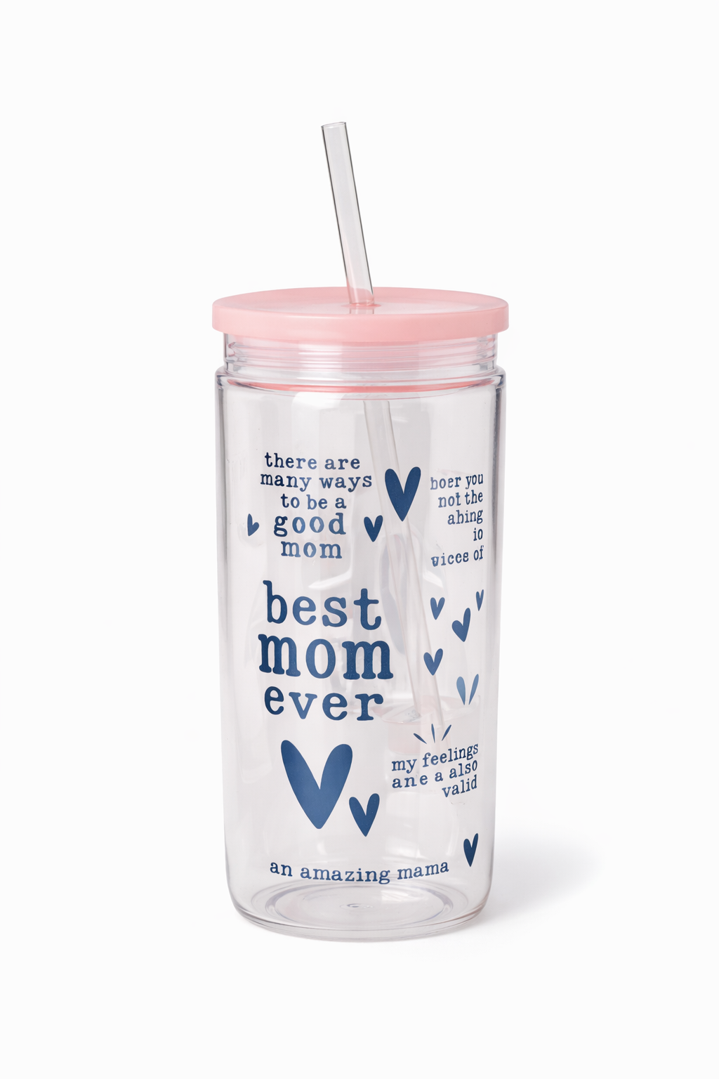 Mom Ever Glass Can Tumbler | Affirmation Iced Coffee Cup (Gift Boxed)
