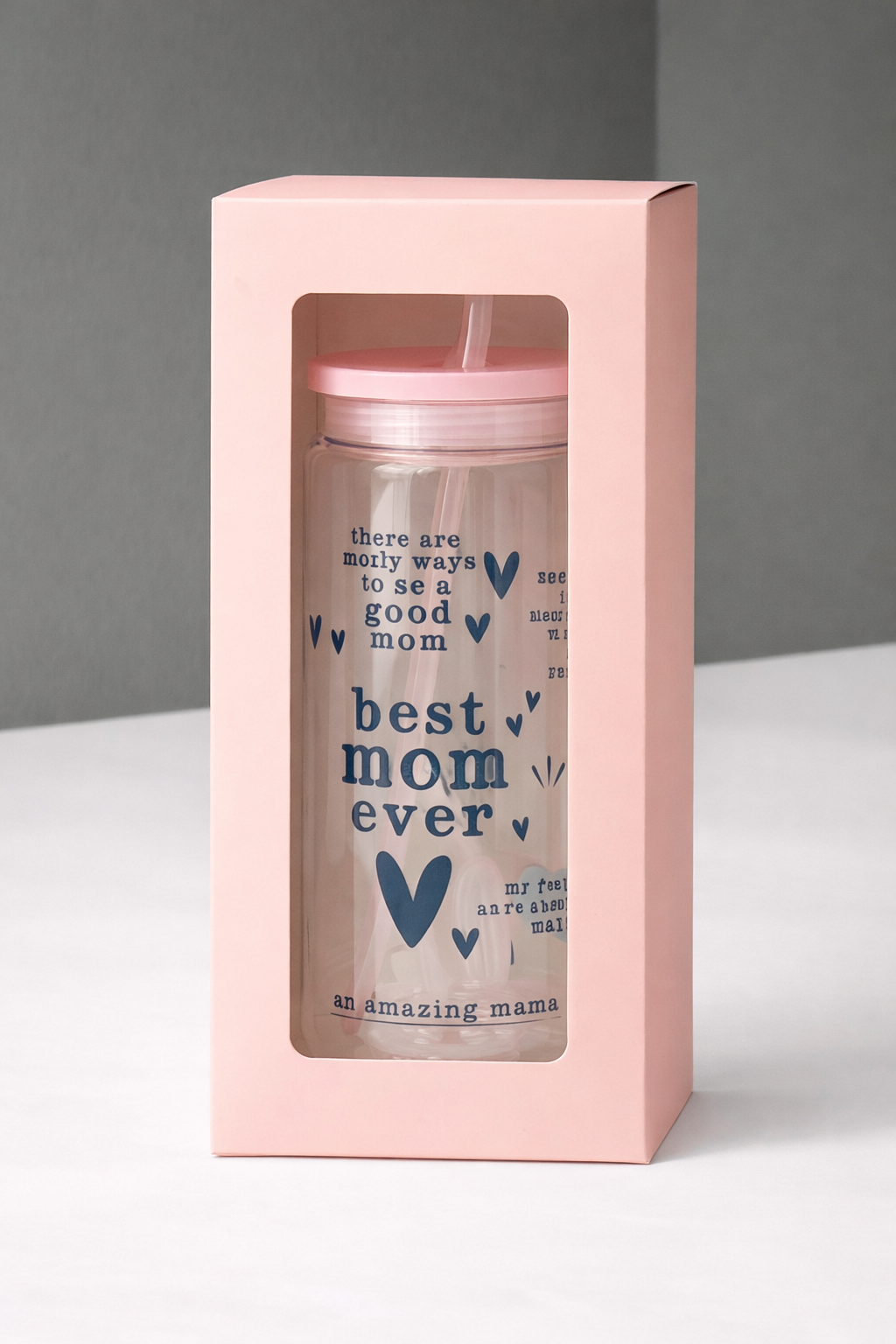 Mom Ever Glass Can Tumbler | Affirmation Iced Coffee Cup (Gift Boxed)