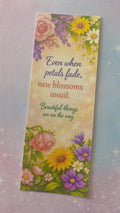 Floral Handmade Bookmark, Inspirational Garden Flowers, Encouragement Bookmark Gift