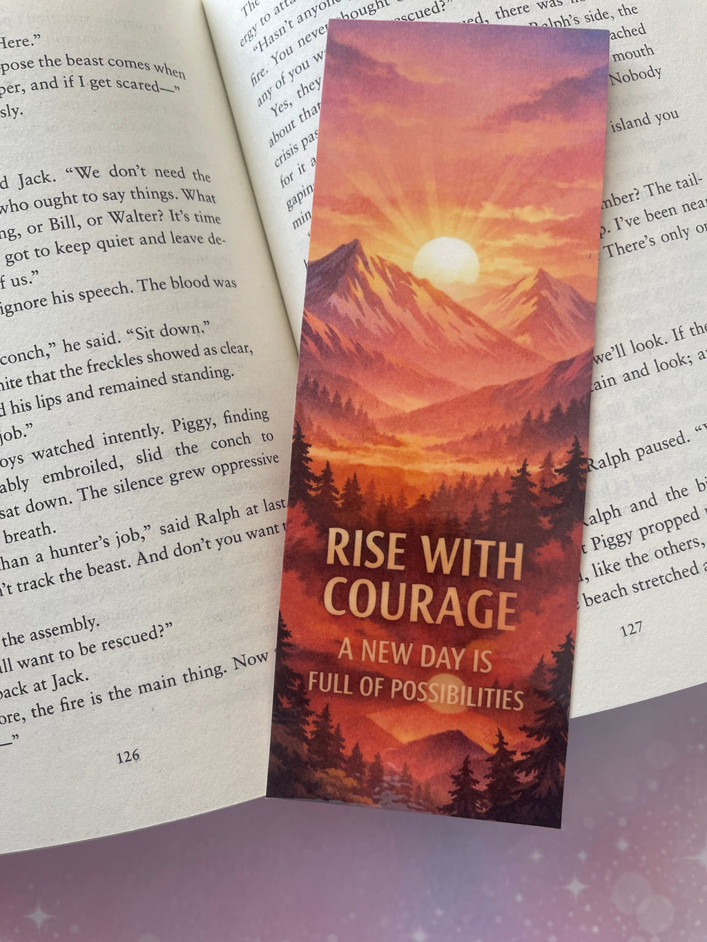 Inspirational Bookmark, Sunrise Mountain Quote Bookmark, Positive Reading Gift, Handmade Bookmarks