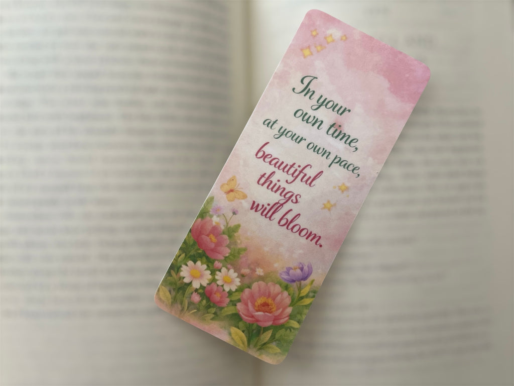 Floral Pastel Handmade Bookmark, Motivational Affirmation Quote, Encouraging Reader Gift