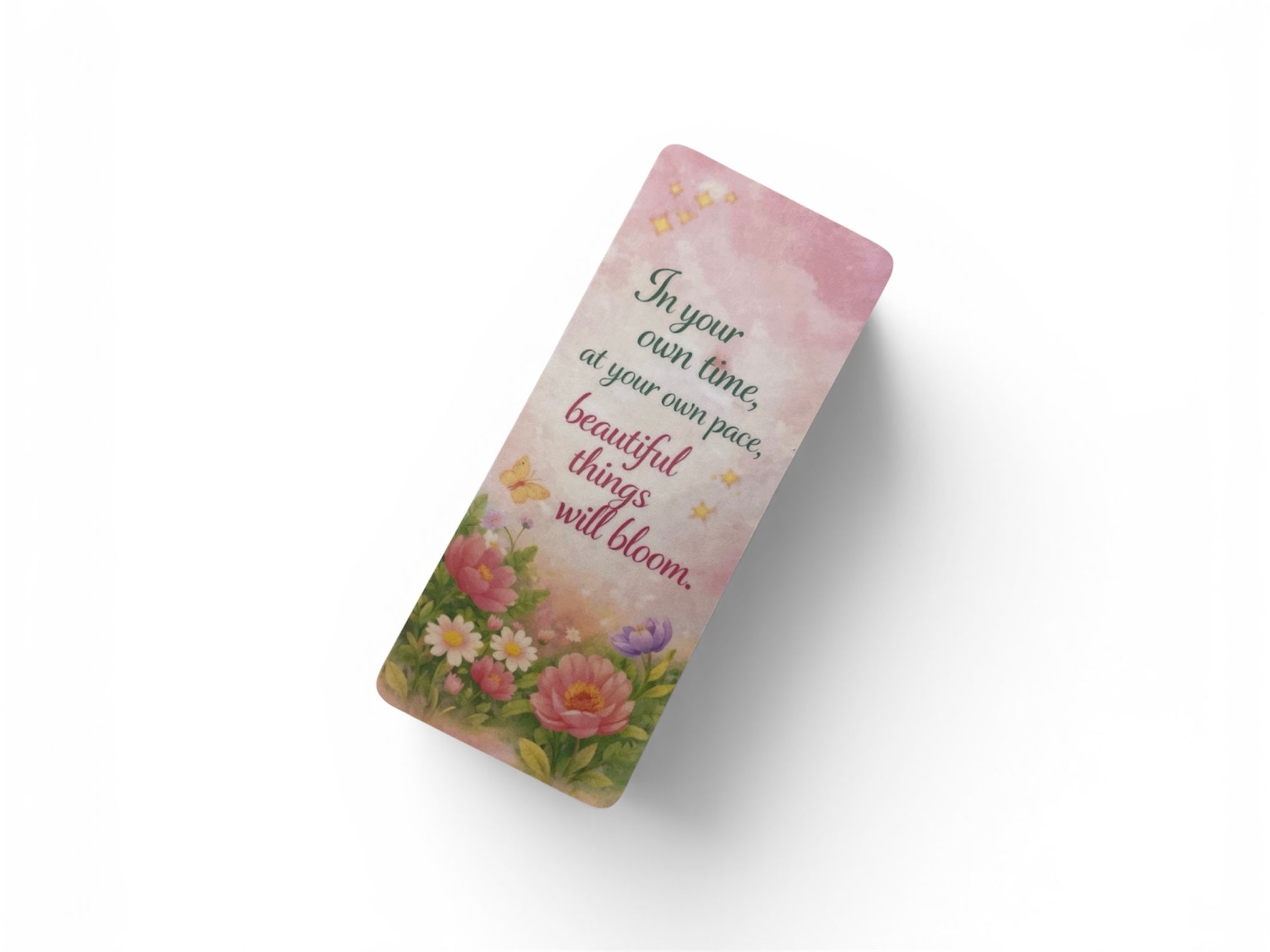 Floral Pastel Handmade Bookmark, Motivational Affirmation Quote, Encouraging Reader Gift